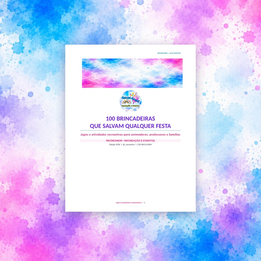 Capa do e-book 100 Brincadeiras que Salvam Qualquer Festa